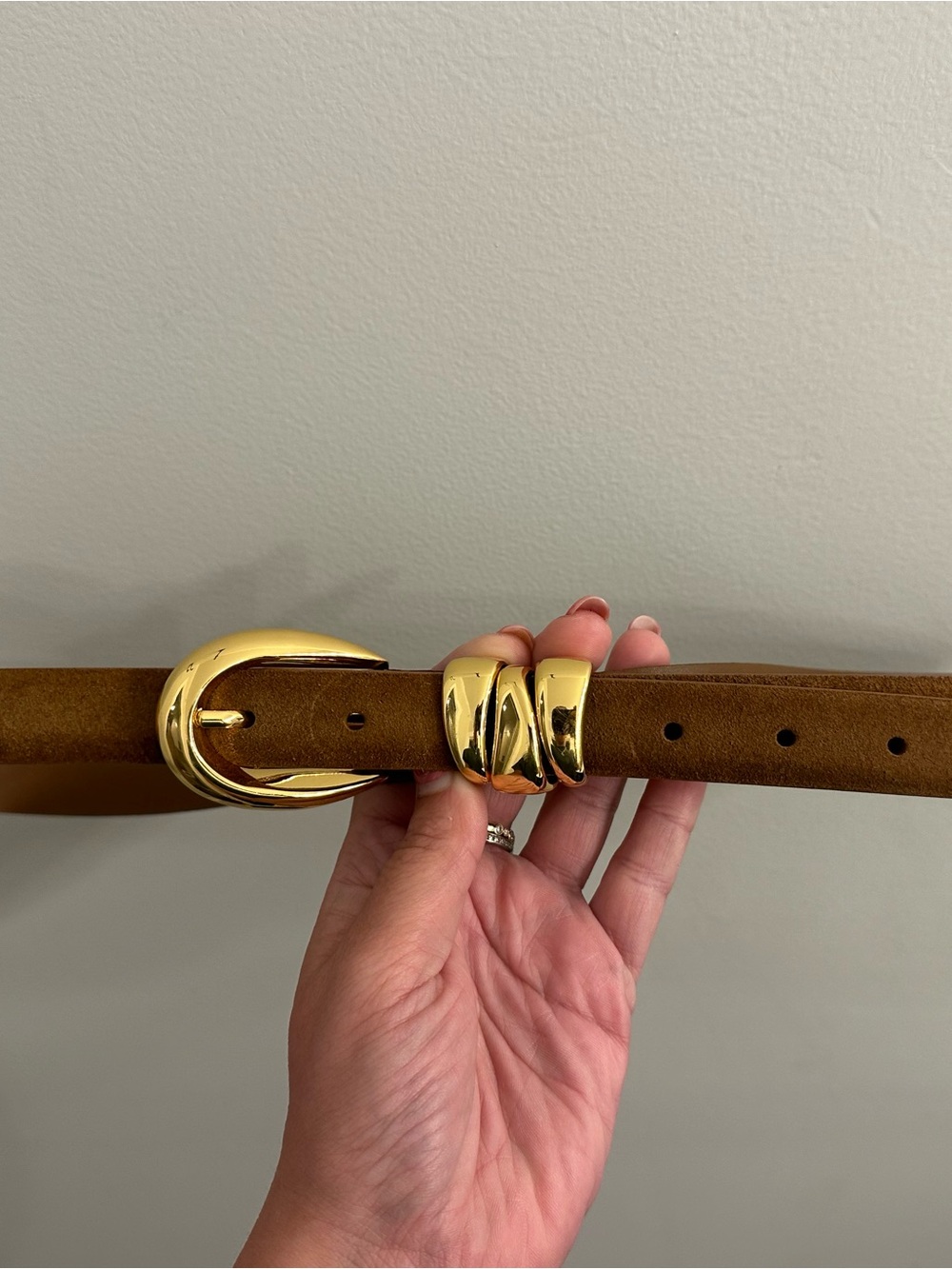 Madewell Triple Keeper Suede Belt SZ XL